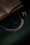 Sapphire Fan Diamond Crush Necklace Set