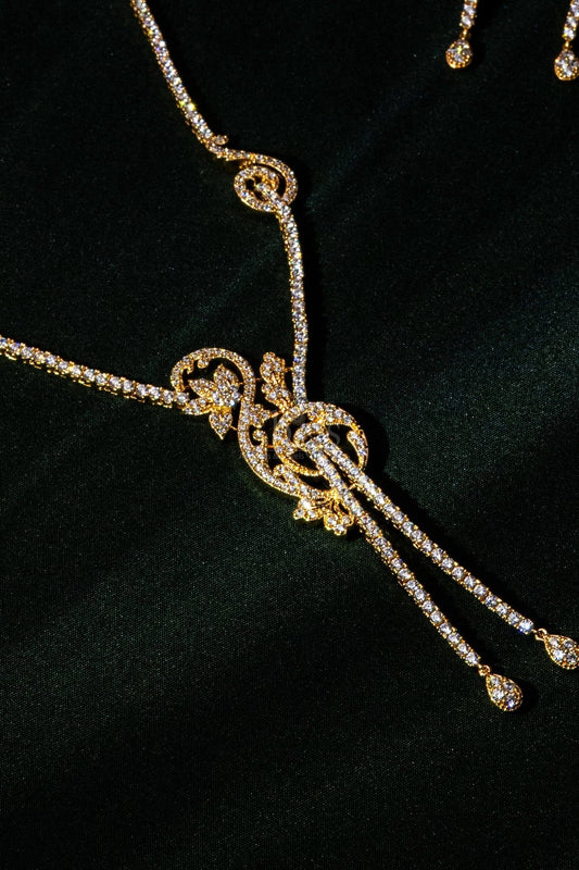 Loop Tassel Diamond Crush Necklace Set