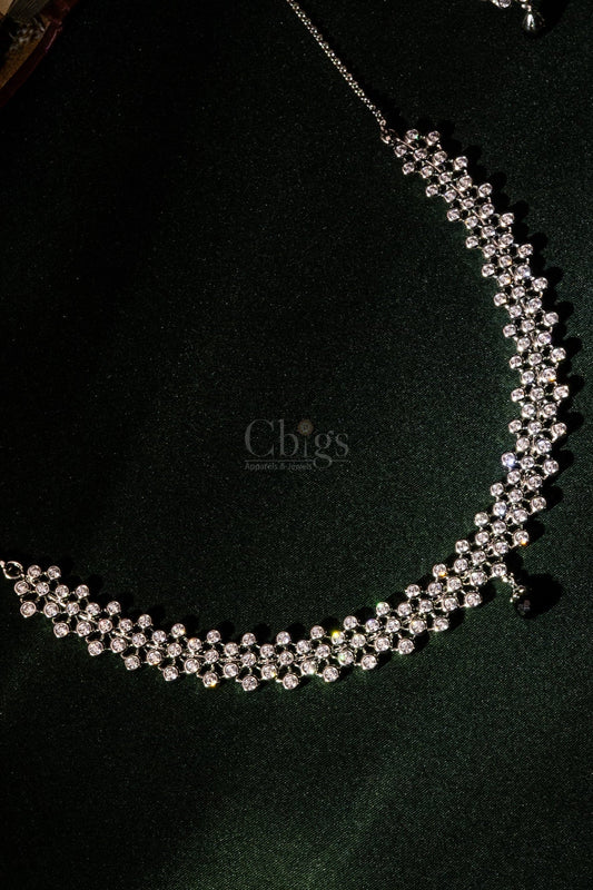 Crystal Box Floral Diamond Crush Necklace Set