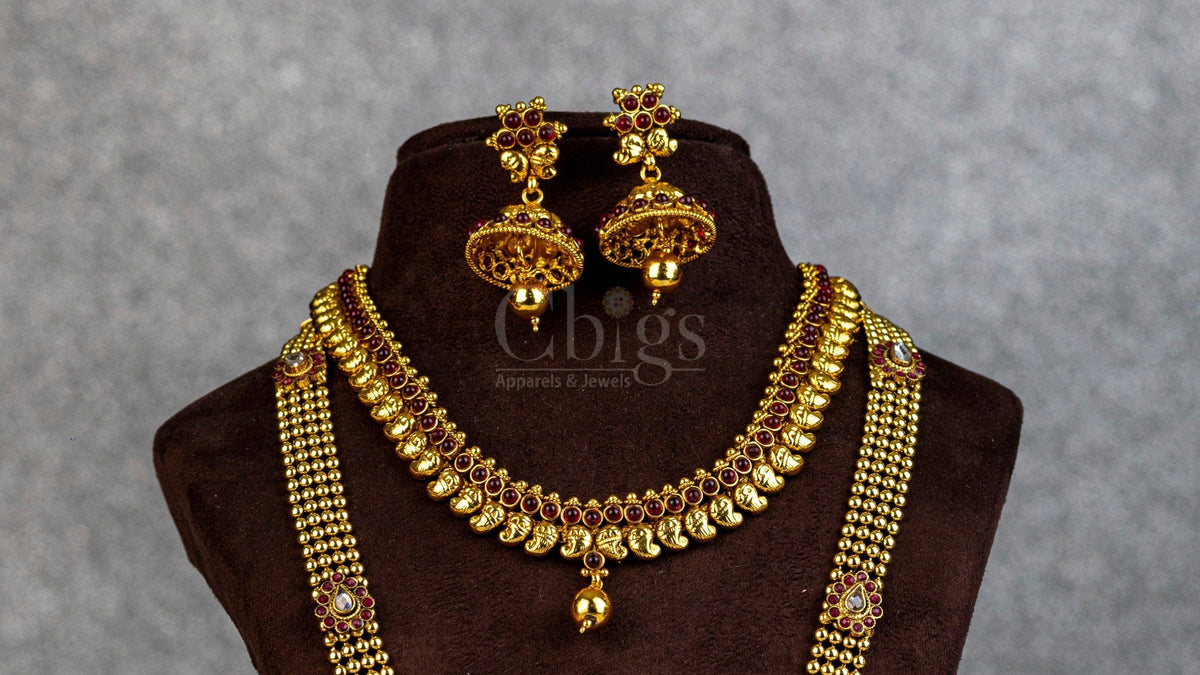 Antique Kundan Jhumka Multi Strand Layered Set