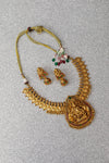 Kasu Devi Medallion Antique Necklace Set - ATN - 467