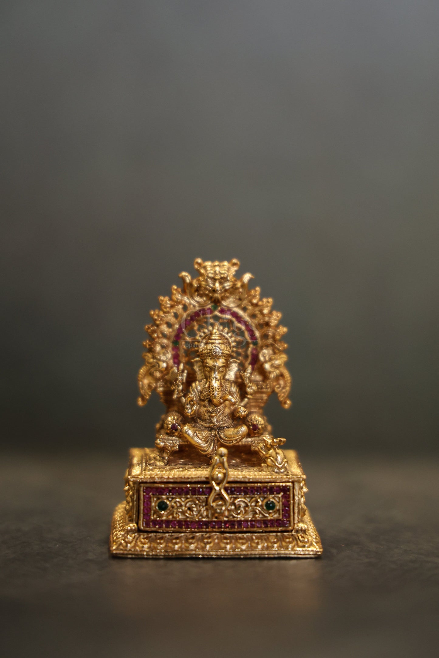 Antique brass kungumachimizh throne