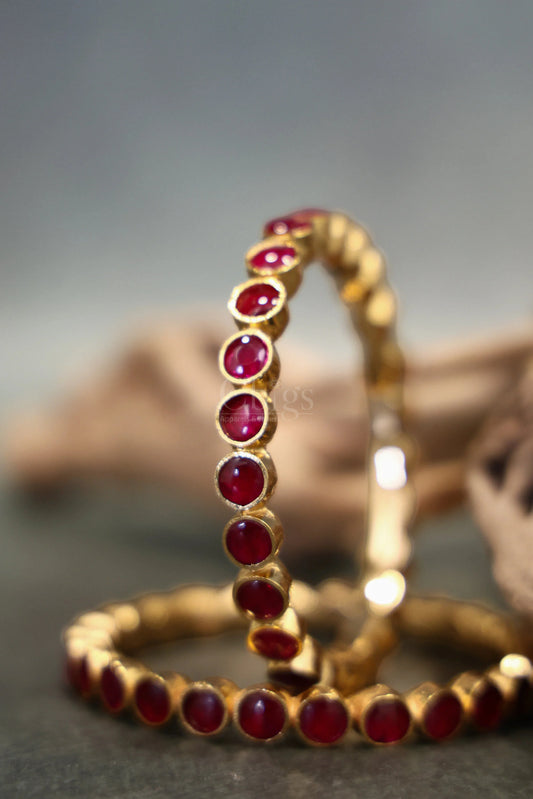 Ruby Round Kemp Bangle Pair