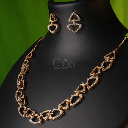 Syrah Diamond Crush Necklace Set – Modern, Sleek & Sophisticated