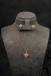 Geometric Halo Diamond Crush Pendant Set (PS-259)