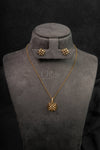 Royal Floral Cluster Diamond Crush Pendant Set (PS-261)