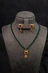 Emerald Ruby Pendant Beaded Set (IBM-024)