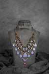 Lavender Drop Beaded Statement Necklace