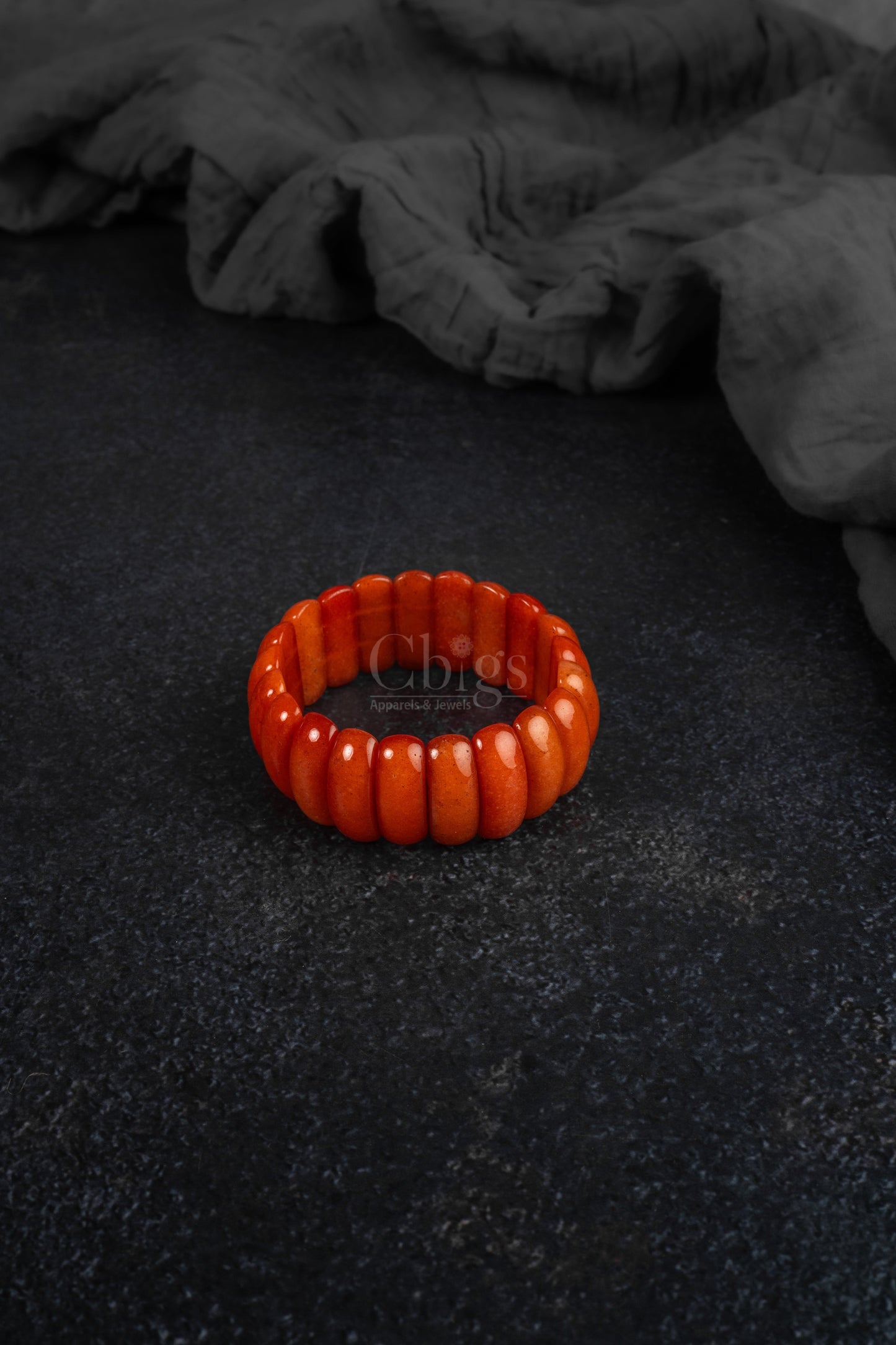 Coral Beaded Stretch Bracelet