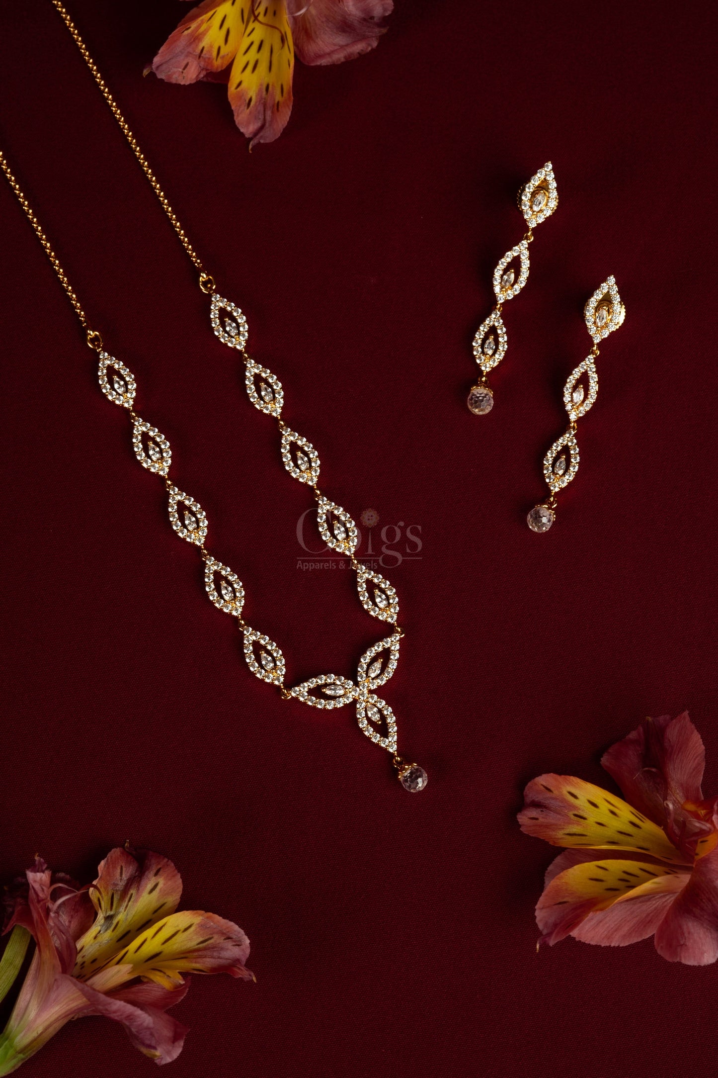 Marquise Diamond Crush Necklace Set (A-288)