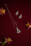 92.5 Silver Diamond Crush Pendant Set