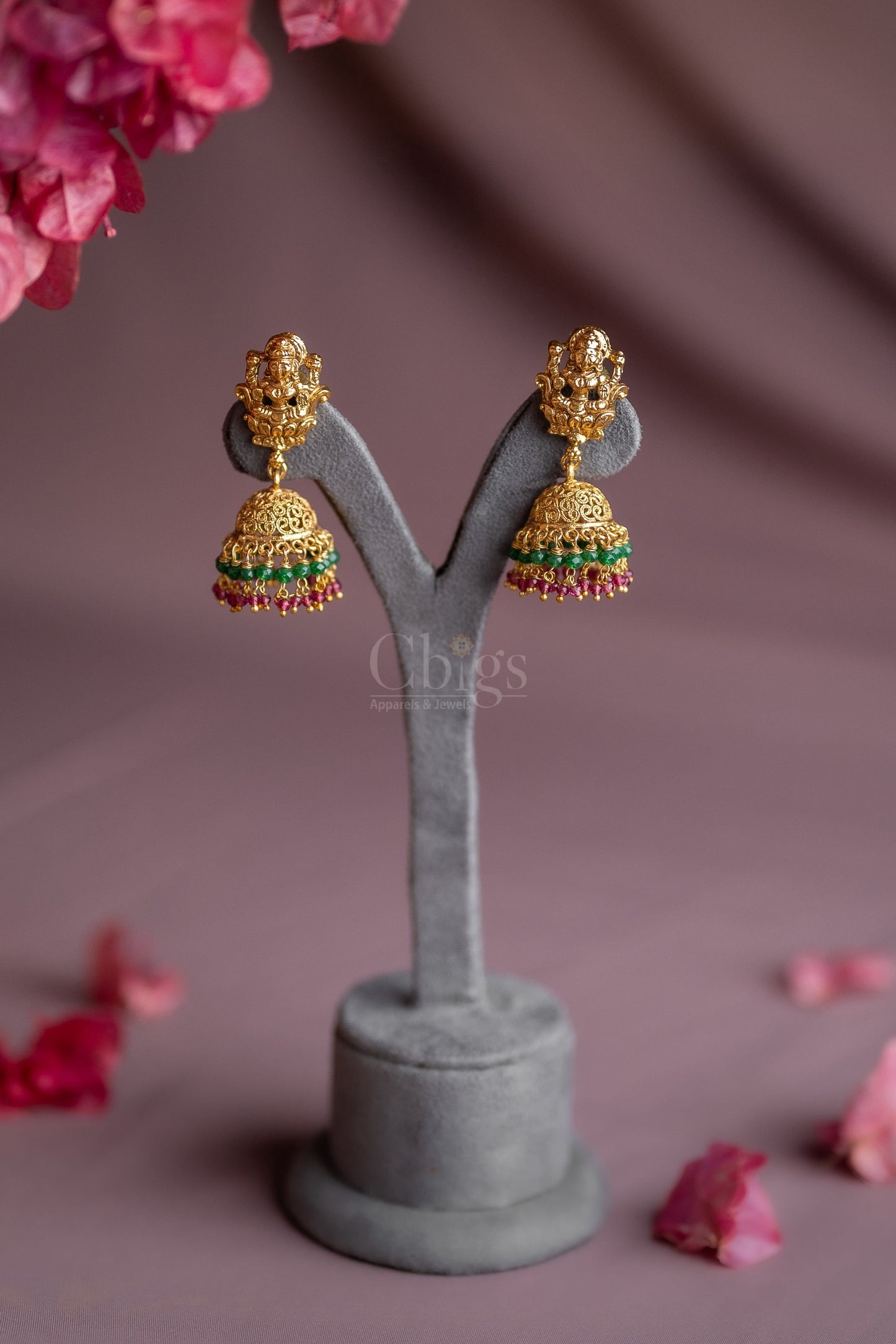 Temple Bead Fringe Antique Jhimki