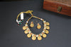 Pearl Cluster Ruby Green Coin Antique Necklace Set
