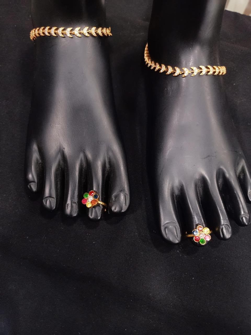 Rainbow Blossom Toe Ring - Adjustable (Single)