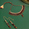 Antique Kundan Maroon Drop Choker Set