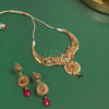 Antique Textured Ruby Emerald Choker Set