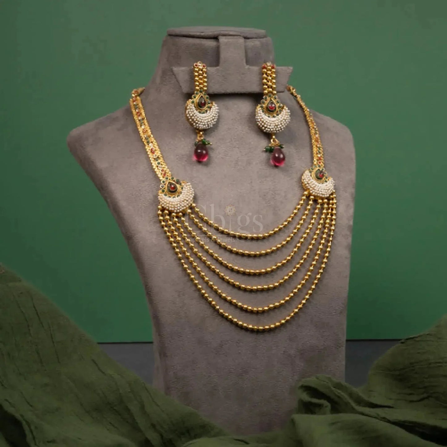 Antique Multi-Row Pearl Haaram Set