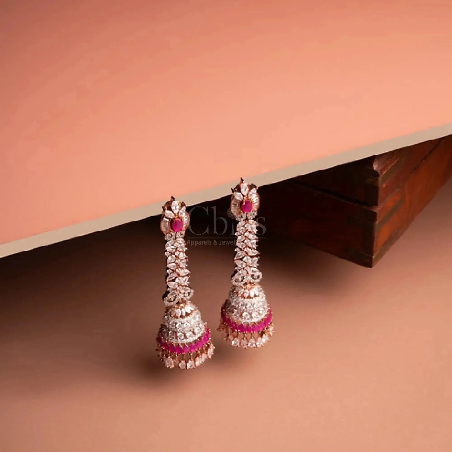 Royal Ruby Stone Jhumka Drop Earrings
