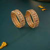 Floral CZ Kundan Bangles with Ruby Center Stones – Size 2.4 (Pair)