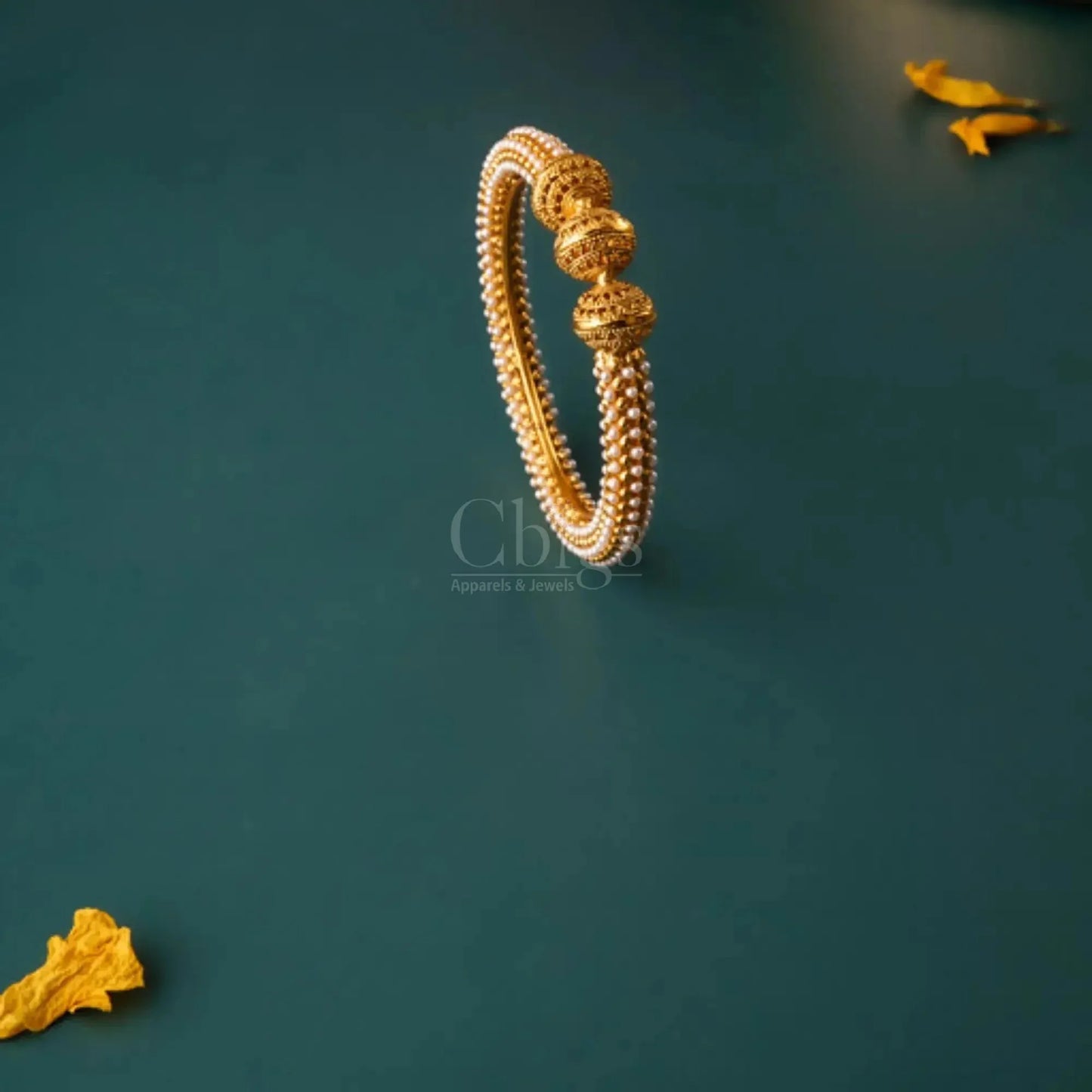 Antique Pearl Ball Kada Bangle – Size 2.4 (Pair)