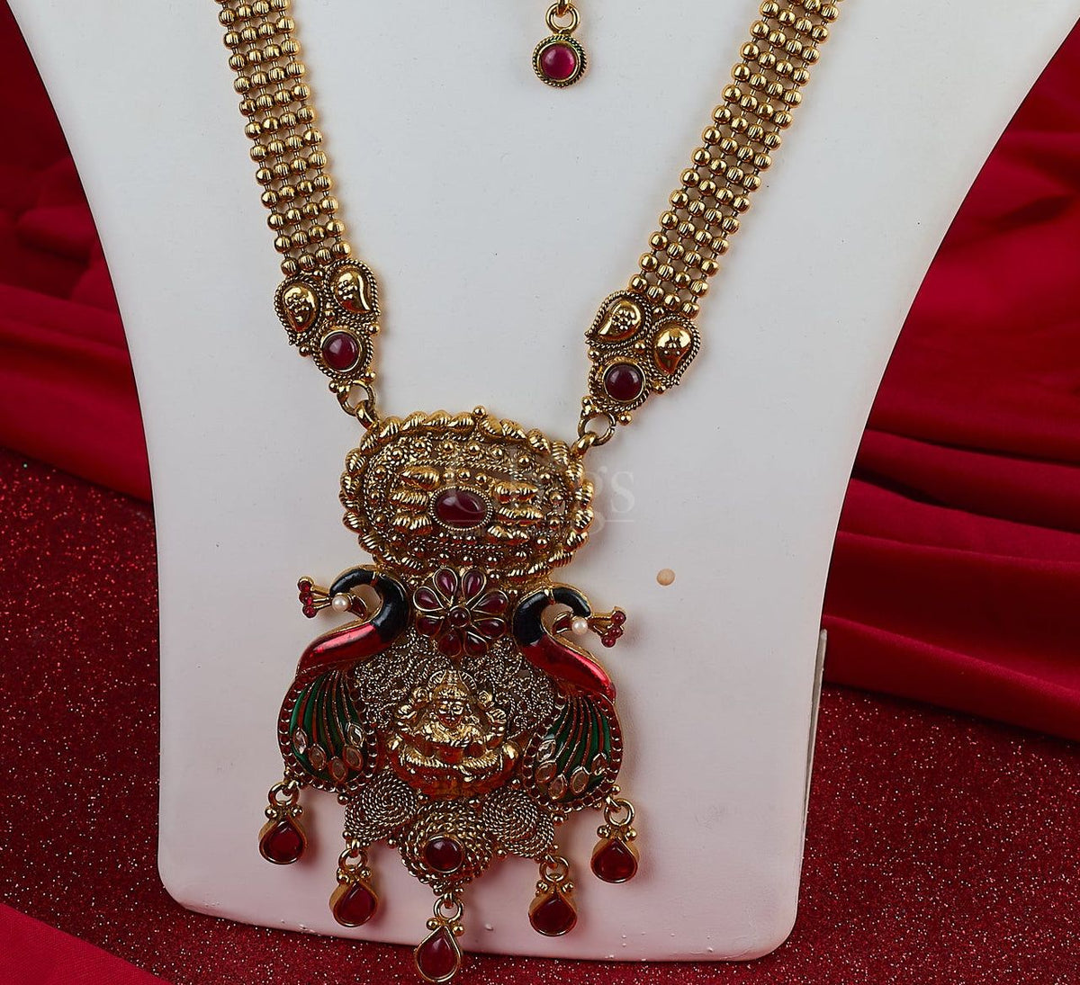 Antique Ruby Peacock Bridal Layered Set