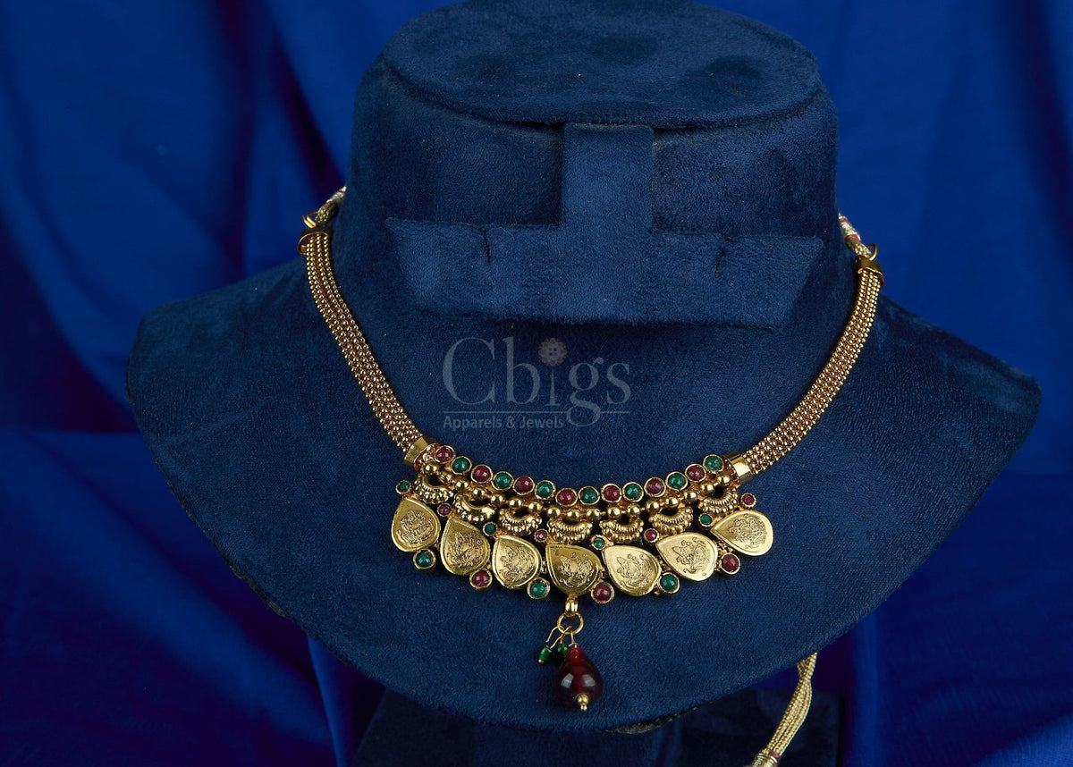 Ruby Coin Drop Antique Choker