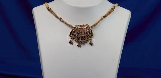 Ruby Fan Pendant Antique Collar