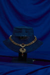 Antique Garnet Halo Double Medallion Necklace