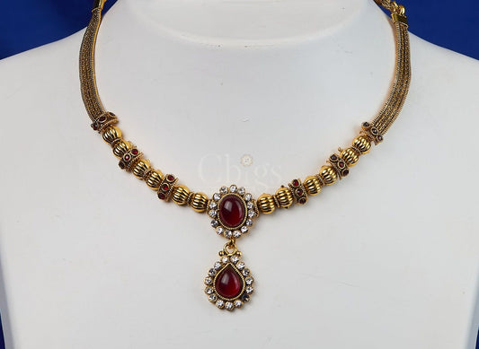 Ruby Teardrop Antique Collar