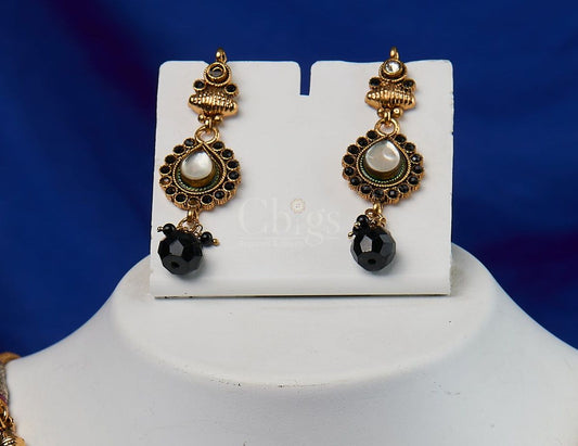 Black Onyx Teardrop Antique Set