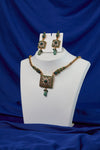 Antique Emerald Square Garden Pendant Set