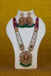 Antique Elephant Crest Ruby Pearl Long Set