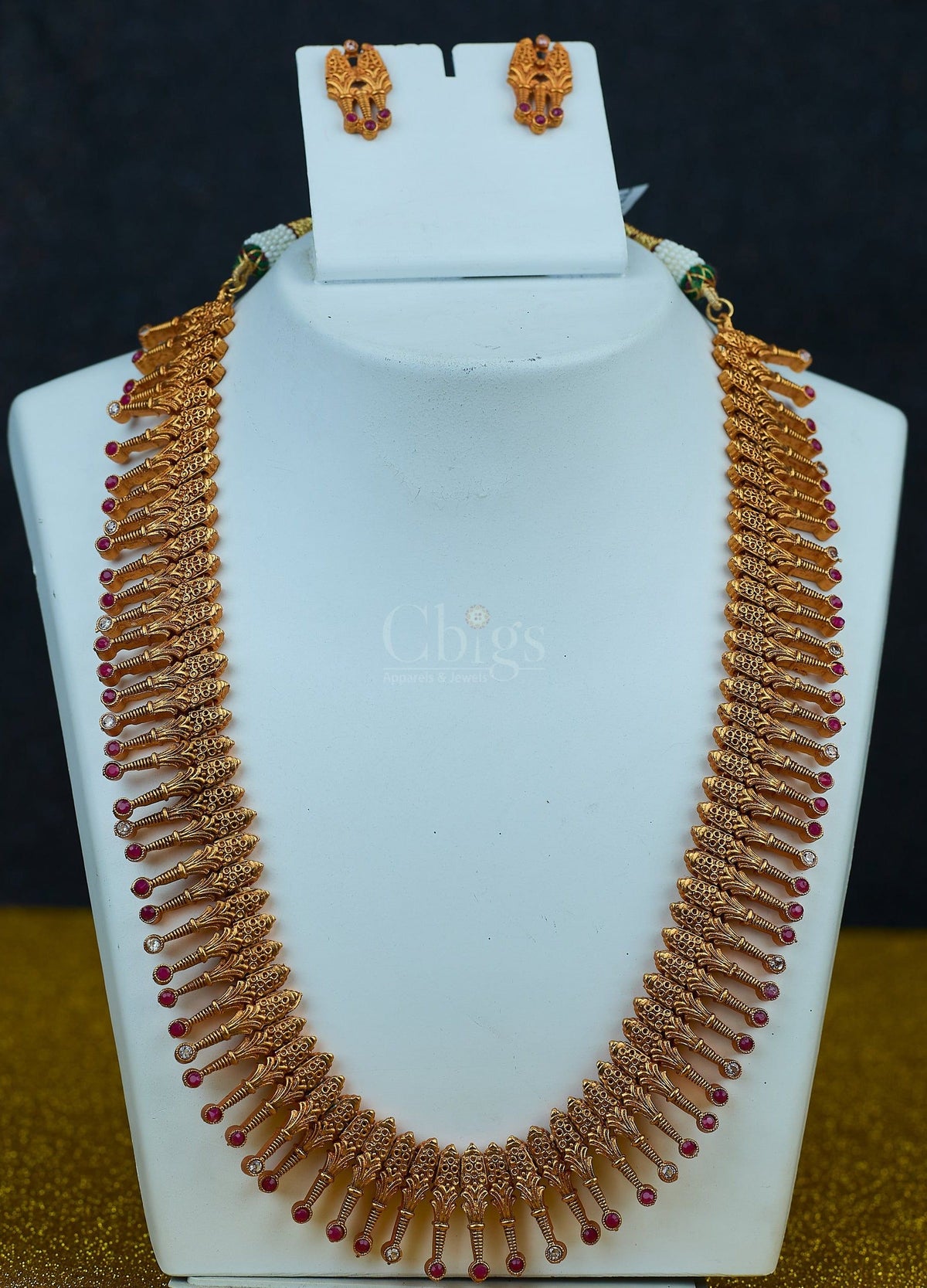 Antique Gold Leaf Fringe Long Haram