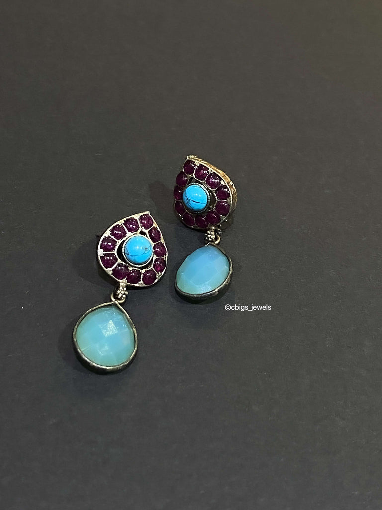 92.5 Silver Earrings with Turquoise
