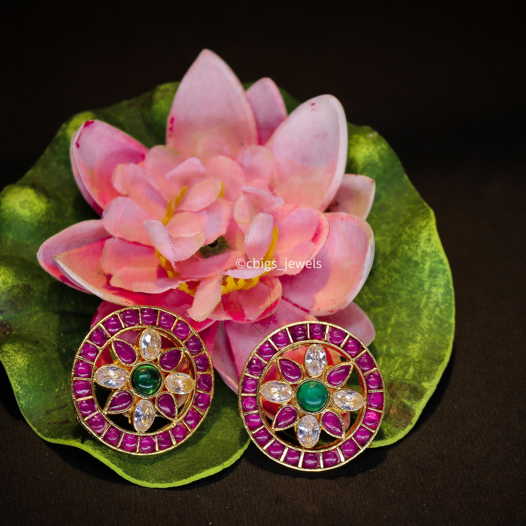 Champaka Kemp Studs – Simple, Elegant, and Graceful
