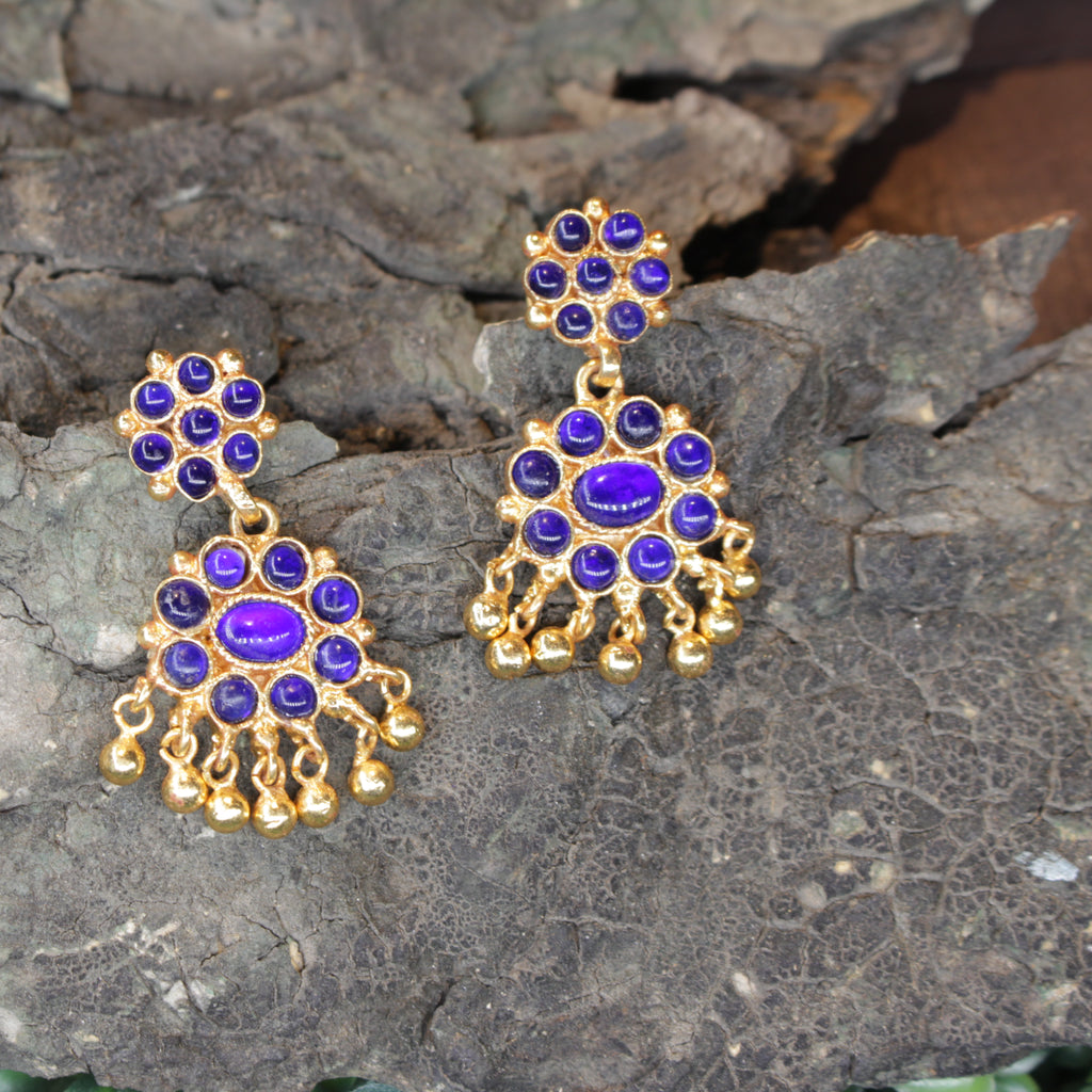 Mohana Kemp Chandbali Earrings – MS Blue Edition (Royal Blue)