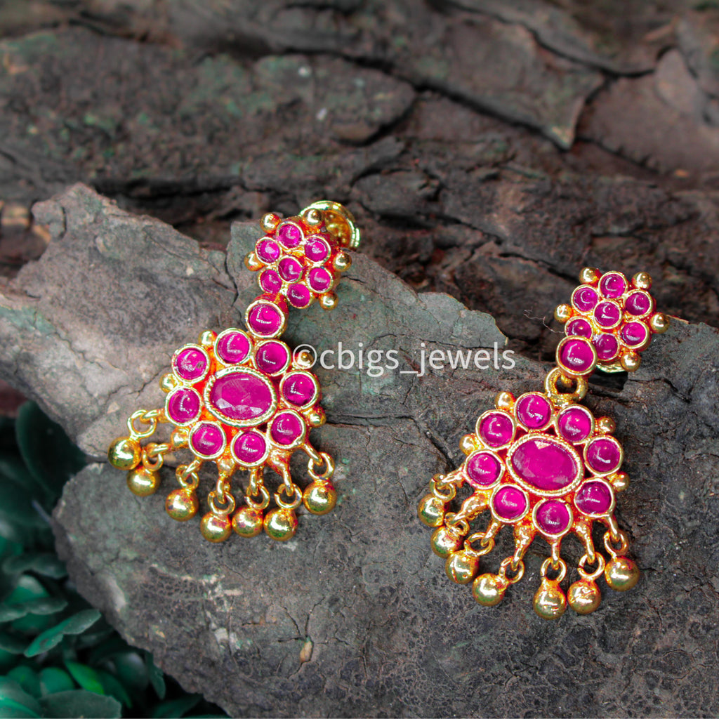 Mohana Kemp Chandbali Earrings – Classic Red Edition