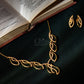 Interlock Leaf Diamond Crush Necklace Set