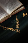 Interlock Leaf Diamond Crush Necklace Set
