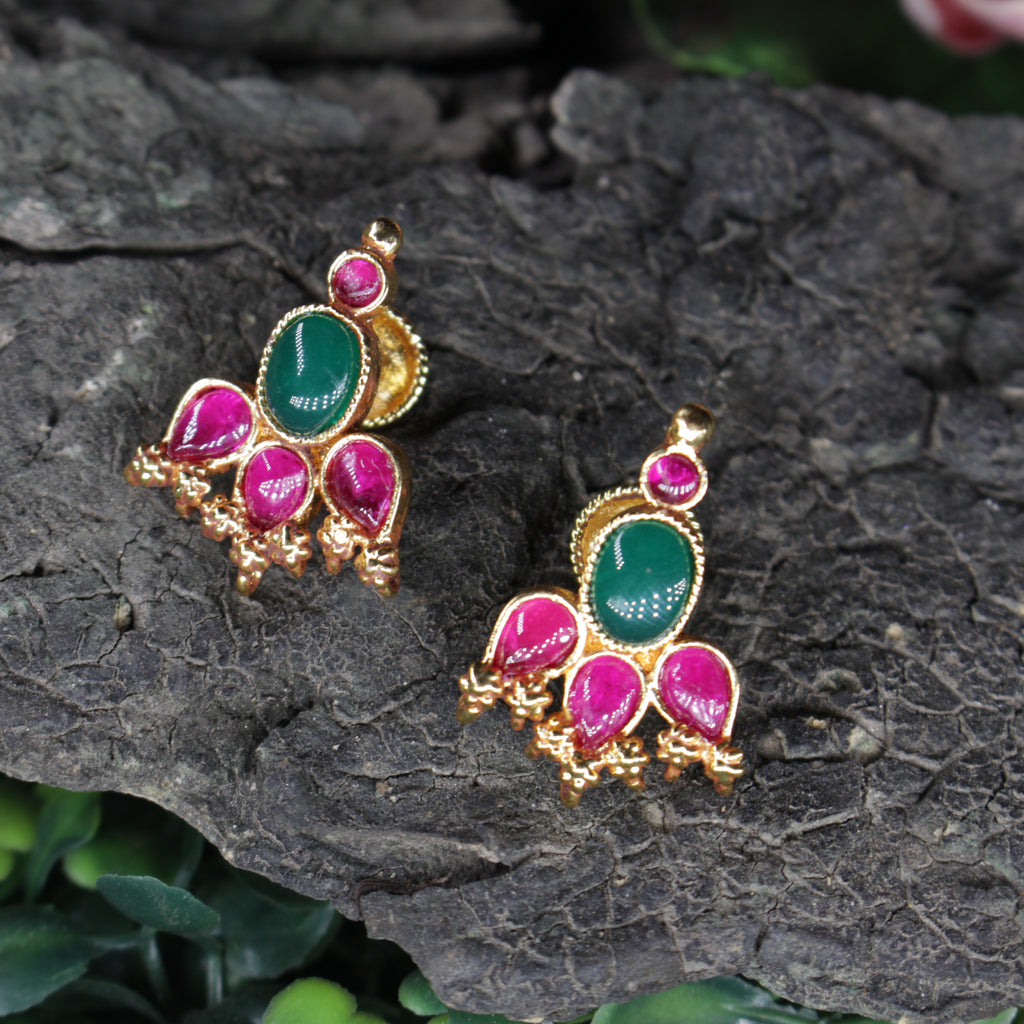 Srimathi Kemp Stud Earrings – Red Edition