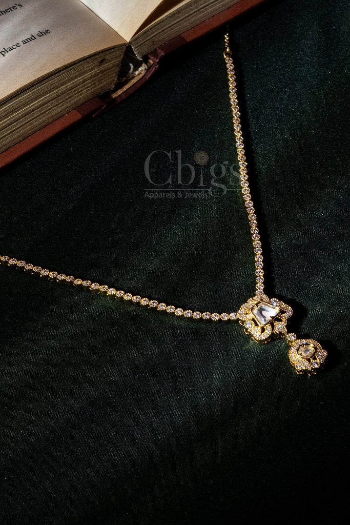 Kundan Clover Diamond Crush Necklace Set