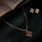 Square Filigree Diamond Crush Necklace Set