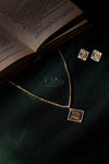 Square Filigree Diamond Crush Necklace Set