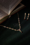 Ruby Marquise Drop Diamond Crush Necklace Set