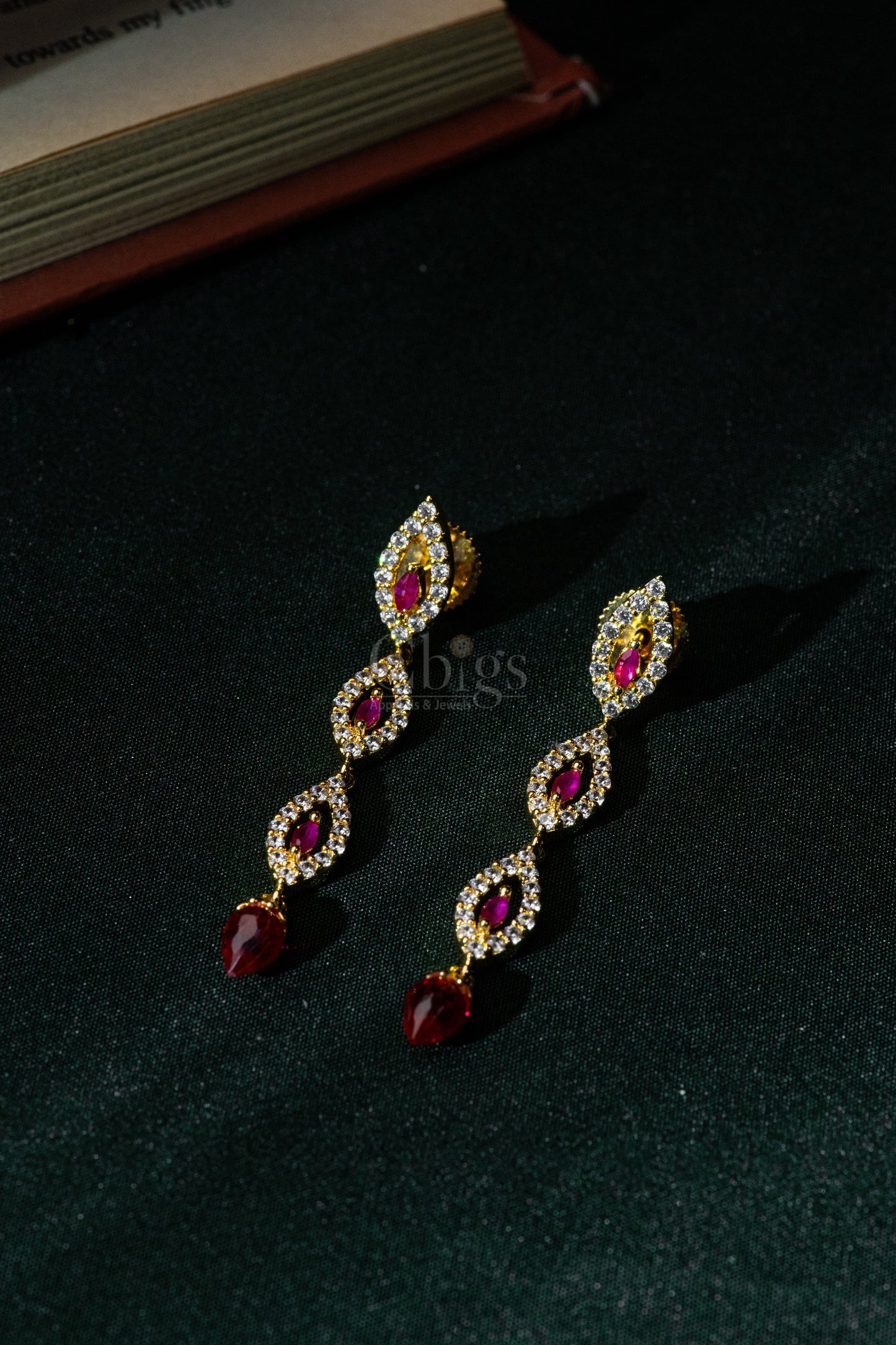 Ruby Marquise Drop Diamond Crush Necklace Set