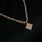 Square Drop Lariat Diamond Crush Necklace Set