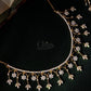 Regal Scroll Drop Diamond Crush Necklace Set