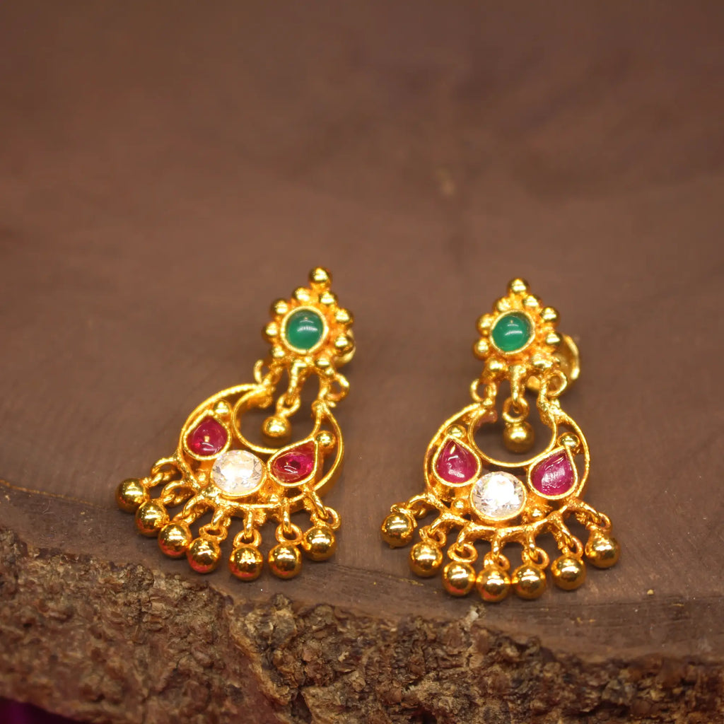 Rukmani Kemp Earrings – Red & Green