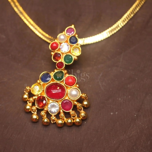 Navratna Pendant Set – Complete Heritage Ensemble ( Pendant Set Only)