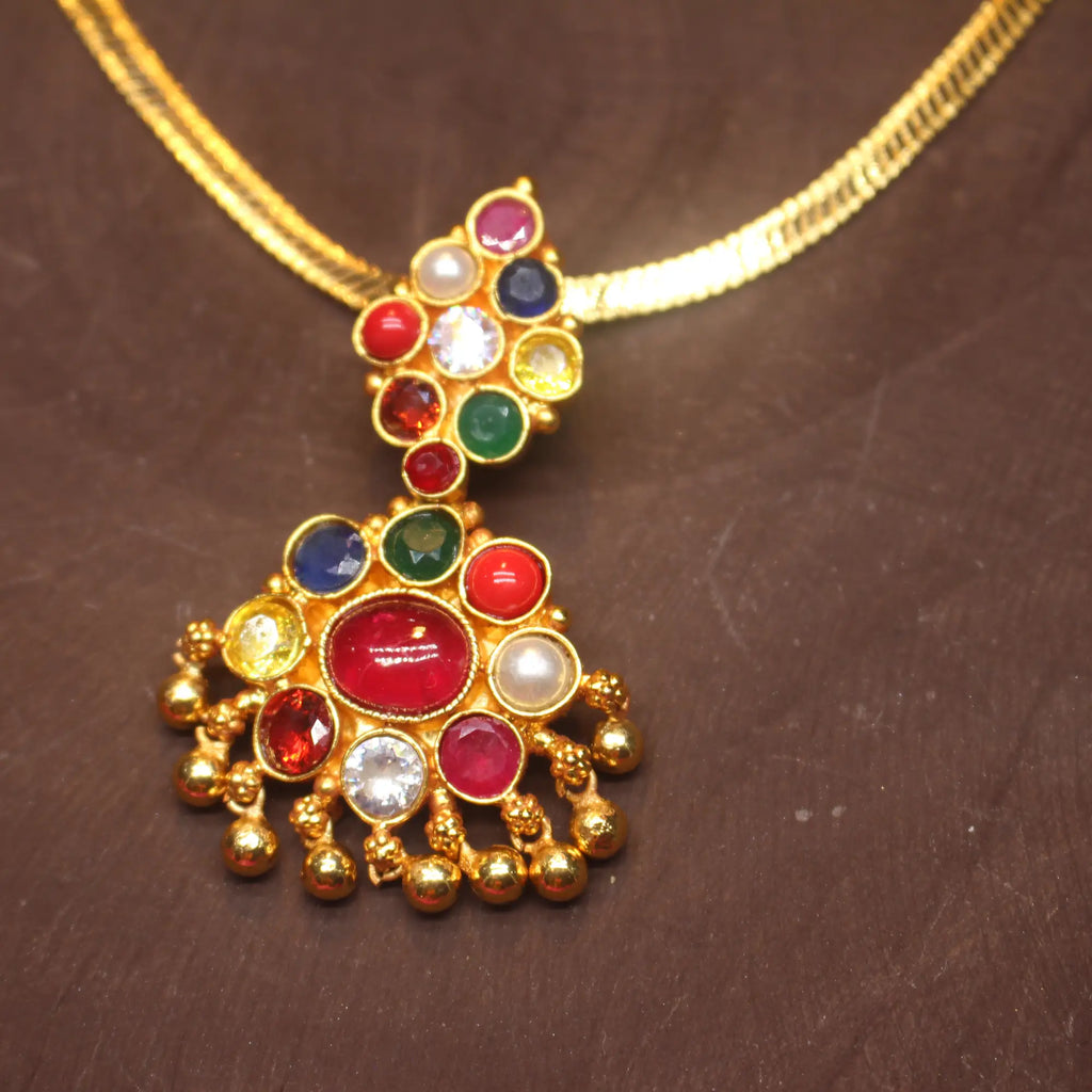 Navratna Pendant Set – Complete Heritage Ensemble ( Pendant Set Only)